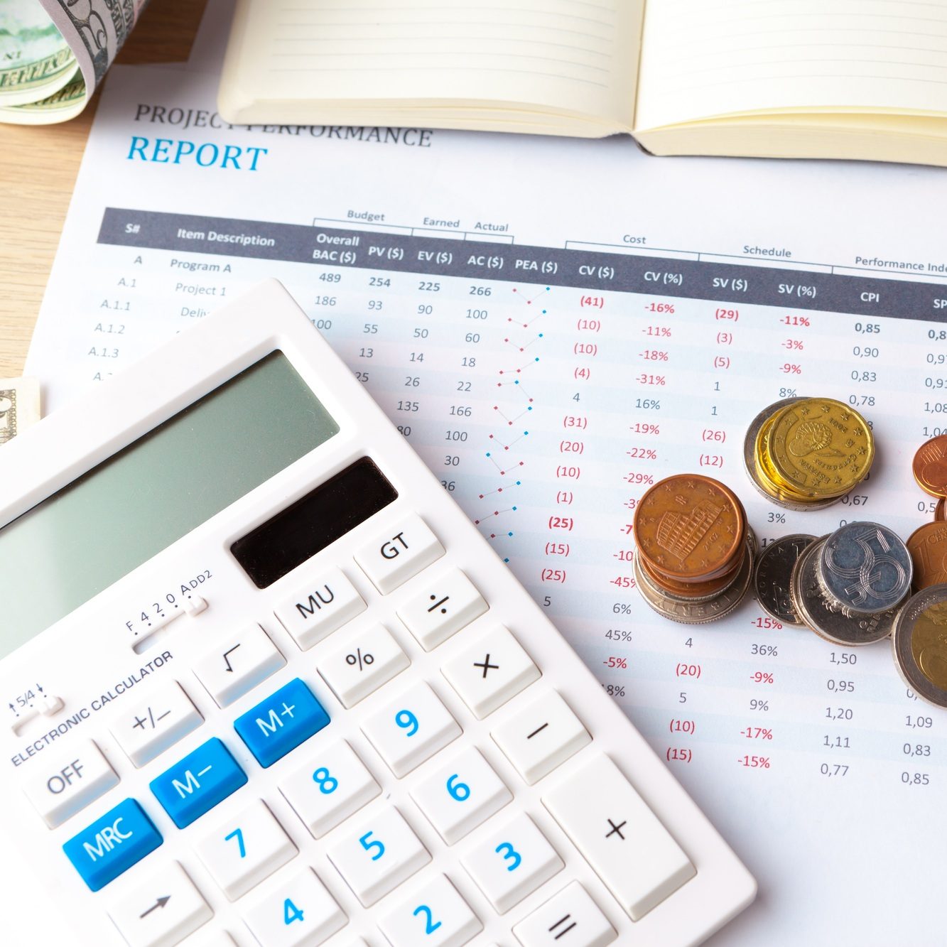 Financial accounting stock market graphs analysis close up