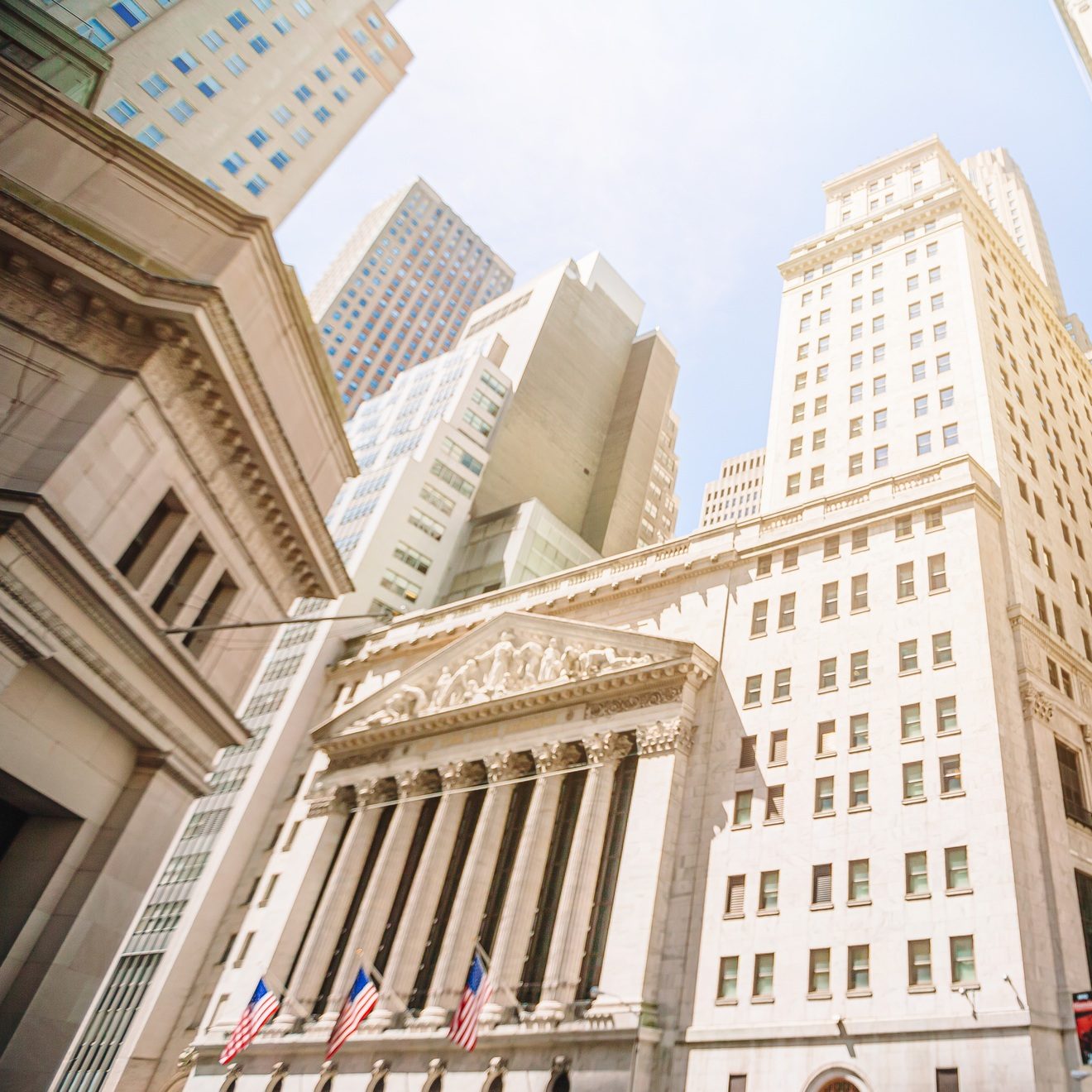 The New York Stock Exchange at 11 Wall Street is the largest stock exchange in the world